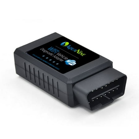 OBD2 OBDII Wifi Car Diagnostic Scanner by AquaNine - Code Reader Scan Tool for iOS, Android and Windows Devices - Read and Clear CEL Trouble Codes - Monitor Engine Performance with What the Pros
