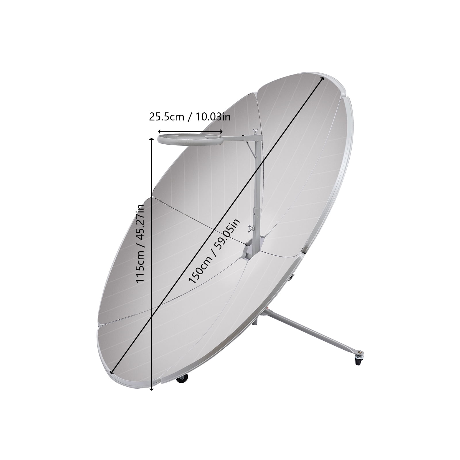 59" Solar Cooker Stove, Portable Parabolic Solar Cooker Outdoor Camping Cooking Boil Water Sun Oven 800-1000℃