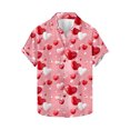 thumbnail image 2 of BiZtdJrK Mens Shirts Short Sleeve, 2025 Valentine Day Clothes Fashion Printed Dressy Turndown Collar Tshirt Vacation Summer Blouses Multicolor XXL Sale Of The Day Prime Today, 2 of 6