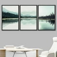 thumbnail image 2 of IDEA4WALL Framed Canvas Print Wall Art Set Teal Mountain Range Lake Forest Landscape Nature Photography Modern Art Rustic Scenic Relax/Calm for Living Room, Bedroom, Office - 16"x24"x3 Black, 2 of 5