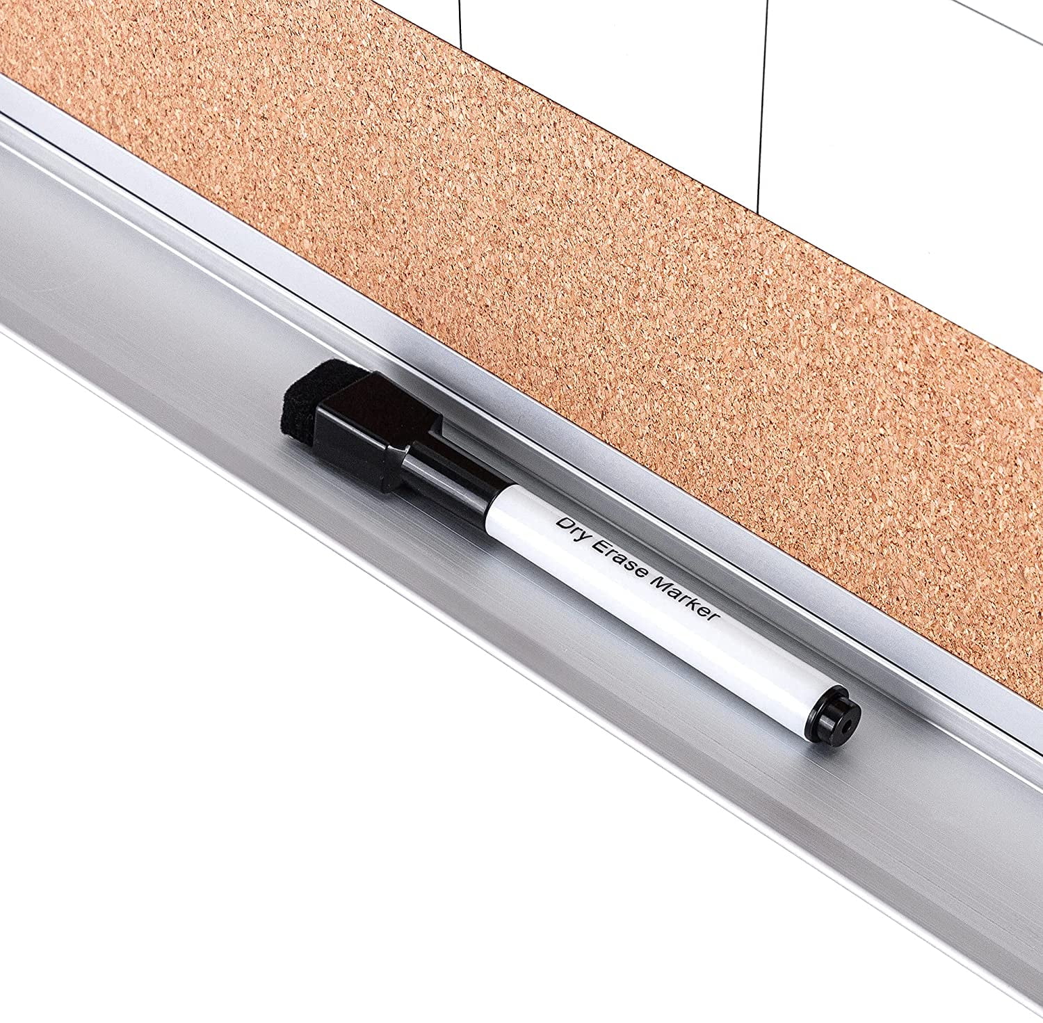 Pen+Gear Monthly Calendar Dry Erase Whiteboard with Silver Frame, 24x36 Inches