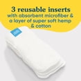 thumbnail image 3 of Charlie Banana Reusable and Washable Hemp and Cotton Inserts for Cloth Diapers, One Size - 3 Pack, 3 of 7