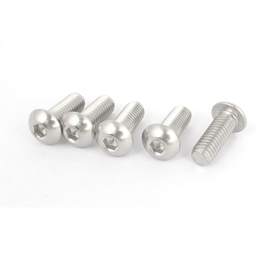 5pcs 3/8"16x1" Stainless Steel Hex Socket Button Head Bolts Screws