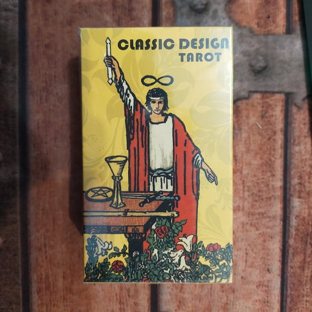 Cartas de Tarot con caja de hierro en inglés, tecnología de estampado en caliente, cartas de Tarot, cartas de oráculo mejoradas, cartas de juego de mesa de papel de cobre