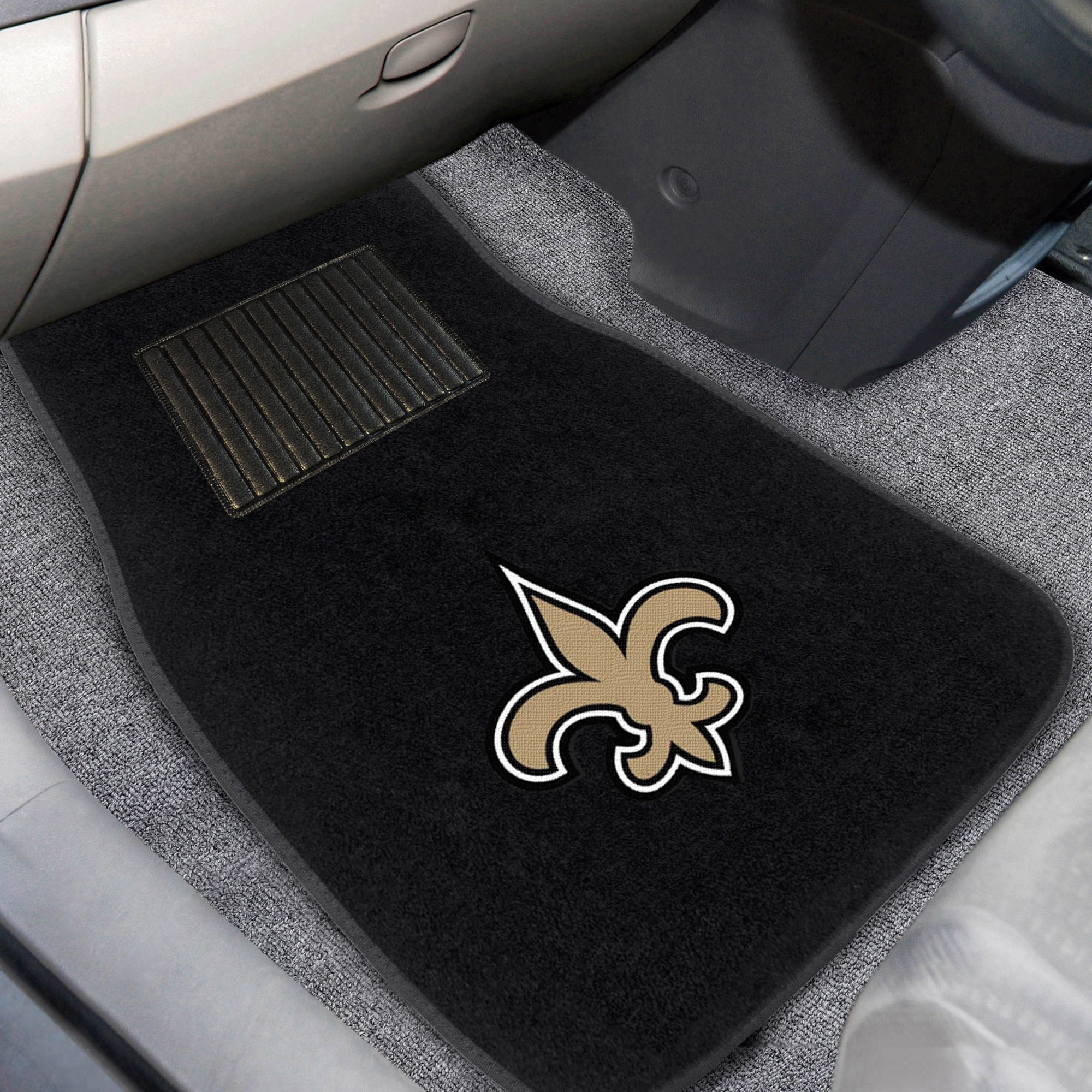New Orleans Saints 2 Piece Embroidered Car Mat Set Walmart Com