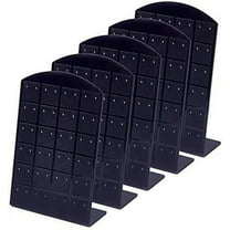 5 Packs 48 Holes Black Earring Holder Organizer Earring Stand Display L-shape Earrings Ear Studs Jewelry Show Plastic Display Showcase