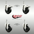 thumbnail image 2 of 4 Inch 316SS Soft Rubber Swivel 10mm Threaded Stem Caster Set 2 Lock Brake, 2 of 2