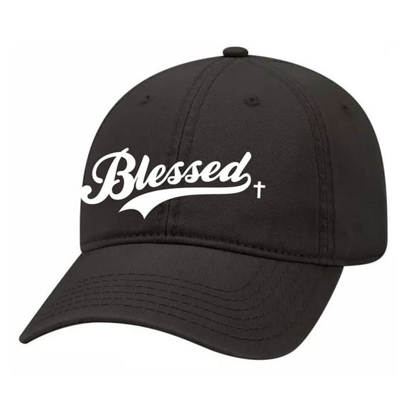 Blessed Cross Christian Jesus Women's Twill Dad Hat Adjustable Baseball Cap, Black