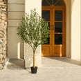thumbnail image 6 of DR.Planzen 6ft Dense Artificial Olive Tree - Faux Olive Plant for Indoor & Outdoor Decor - Adjustable Branches - UV Resistant Realistic Olive Tree with Black Plastic Pot, 6 of 12