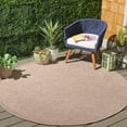 thumbnail image 2 of SAFAVIEH Sisal All-Weather Dixie Bordered Indoor/Outdoor Area Rug, Ivory/Orange Beige, 6'7" x 6'7" Round, 2 of 16