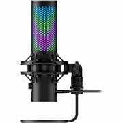 HyperX QuadCast 2 S – USB Microphone, with RGB Lighting, Streaming and Podcasting, with On-Board Controls, LED Lighting, Removable Shock Mount, PC, Mac, USB-C - Black