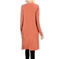 thumbnail image 3 of J. METHOD Women's Open Front Long Sleeve Cardigan Casual Basic Lightweight Soft Sweater with Slouchy Pockets NEWJ1440 Deep Coral 3X, 3 of 5