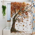 thumbnail image 3 of Tree Fall Shower Curtain Set, Waterproof Shower Curtains for Bathroom, Autumn Leaves Branches Watercolor Botanical Elegant Washable Fabric Bath Curtain for Bathtub Decoration with Hooks 48x72 Inches, 3 of 9