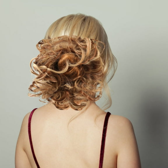 WHAMVOX  Curly Bun Clip Elastic Rope Messy Hairpiece Date Accessory Miss