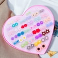 thumbnail image 2 of Mightlink 36 Pairs Women Ear Studs Set Shining Multi-Color Cartoon Lightweight No Harm Decorative Stainless Different Shapes Stud Earrings Set Gift, 2 of 7