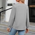 thumbnail image 4 of Timegard Long Sleeve Tops for Women Square Neck Ruched Comfy Tee Shirts Fall Casual Loose Tops Blouse, 4 of 4