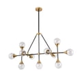 thumbnail image 2 of Bethel a Black Frame with Gold Hardware & Clear Glass Shades Ceiling Fixture, 2 of 3