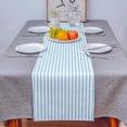 thumbnail image 3 of Aqua Blue Pinstripes Table Runner Home Wedding Decor Table Flag Mat Table Centerpieces Decoration Party Dining Long Tablecloth, 3 of 6