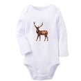 thumbnail image 2 of iDzn Little Baby Cute Rompers, Newborn Baby Unisex Bodysuits, Infant Animal Moose Graphic Jumpsuits, Toddler Kids Long Sleeve Oufits (White, 0-6 Months), 2 of 5