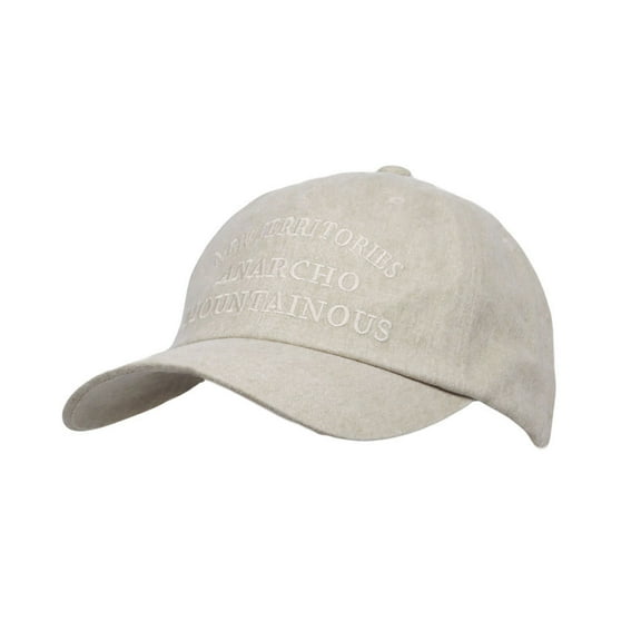 WITHMOONS Lettering Embroidery Melange Cotton Baseball Cap Casual Dad Ball Hat Adjustable JD11535 (Beige)