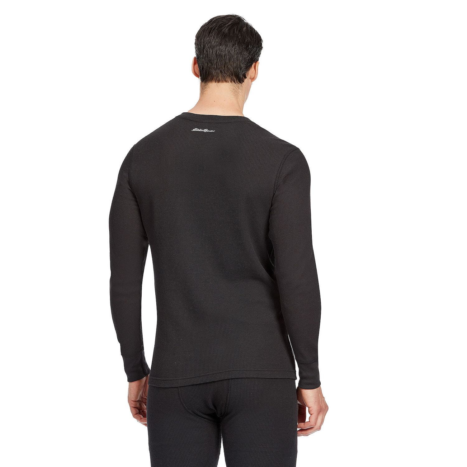 Men's Eddie Bauer Midweight Waffle Henley, Black. Medium - Walmart.com