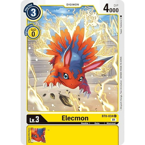Digimon New Awakening Common Elecmon BT8-034