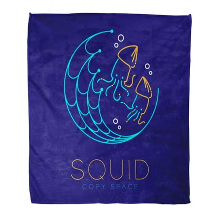 Bubble Blanket LADDKE Flannel Throw Blanket Squid Fishing Net Circle Shape and Air Bubble Outline Soft for Bed Sofa and Couch 58x80 Inches ()
