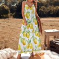 thumbnail image 3 of Watercolor Yellow Fruit Lemon Sleeveless Dress Loose Women's Dress Dresses Luxury Evening Dresses, 3 of 9