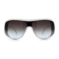 thumbnail image 4 of Womens Oversized Shield Cropped Side Flat Top Plastic Diva Fashion Sunglasses White - Smoke, 4 of 7