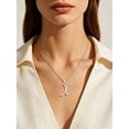 thumbnail image 2 of Silvora Initial Necklace for Women Platinum Plated CZ Crystal Personalized Letter X Pendant Necklace Shiny Dainty Jewelry Gifts for Granddaughter Sister Friends Christmas, 2 of 7