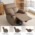thumbnail image 5 of 360° Swivel Rocking Recliner for Adults, Micro Velboa Rocker Recliner Chair for Living Room, Manual Single Sofa Recliner for Apartment - Light Brown, 5 of 7