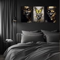 thumbnail image 3 of African American Wall Art 3 Piece Purple Black Woman Canvas Picture Fashion Queen Crown Butterfly Painting Elegant Prints Poster for Girl Living Room Bedroom Home Decor Framed(POR-01,12"x16"x3), 3 of 6