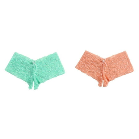 (2-Pack) 2025 New Newy Women Lace Women Christmas Dress Plus Size Underwear Silk Bodysuit for Women Bowknot Underwear