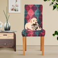 thumbnail image 4 of Yayeee 2 Pack Dining Chair Covers Stretch Parson Chairs Slipcovers Seat Protector, Vibrant Green Tartan Pattern, 4 of 6