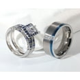 thumbnail image 7 of Matching Rings White Gold Plated Couple Rings AAA CZ Wedding Ring Sets for Him and Her, 7 of 7