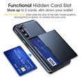 thumbnail image 2 of JiaheCover for Samsung S24 Plus Case with Card Holder Dual Layer Shockproof Galaxy S24 Plus Phone Case Hidden Card Slot Wallet Case Heavy Duty Rugged Case 5G,Darkblue, 2 of 6