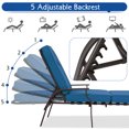 thumbnail image 4 of AECOJOY Adjustable Outdoor Chaise Lounge Chair for Patio, Poolside with UV-Resistant Cushion - Navy Blue, 4 of 8