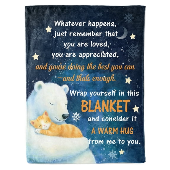 Qiushi Hug Blanket Get Well Gifts,Inspirational Encouragement Healing Gifts for Women,60"x50" Purple