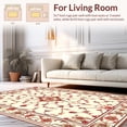 thumbnail image 2 of ODIKA 4'x6' Machine Washable Non-Slip Area Rug, Vintage Inspired Symmetrical Featuring Layered Floral and Vine Scrolls High Traffic Rug, Beige, 203140, 2 of 7