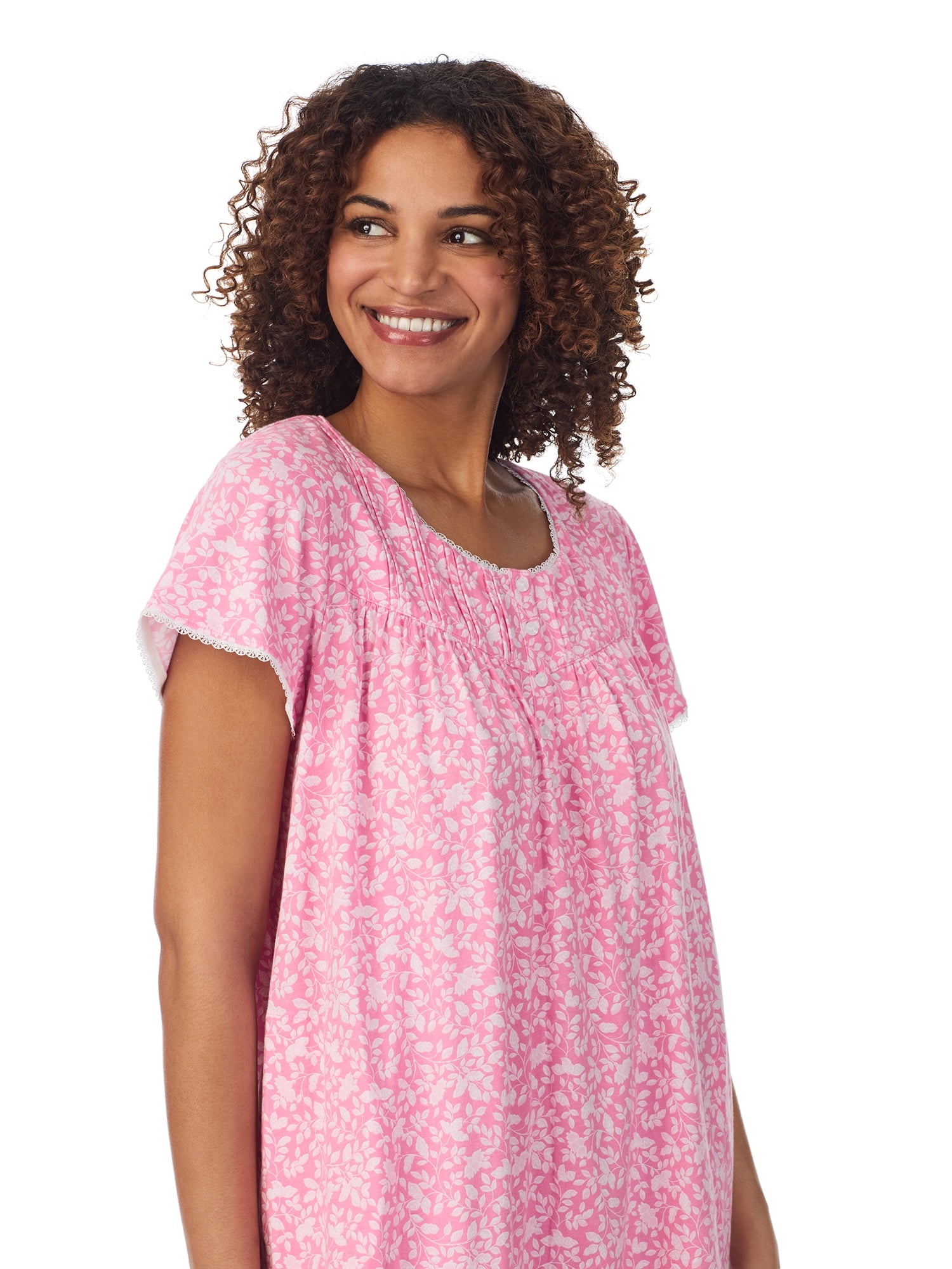 Aria 100% Cotton Short Sleeve Scoop Neck Nightgown with Pockets, Women’s sizes S-5X