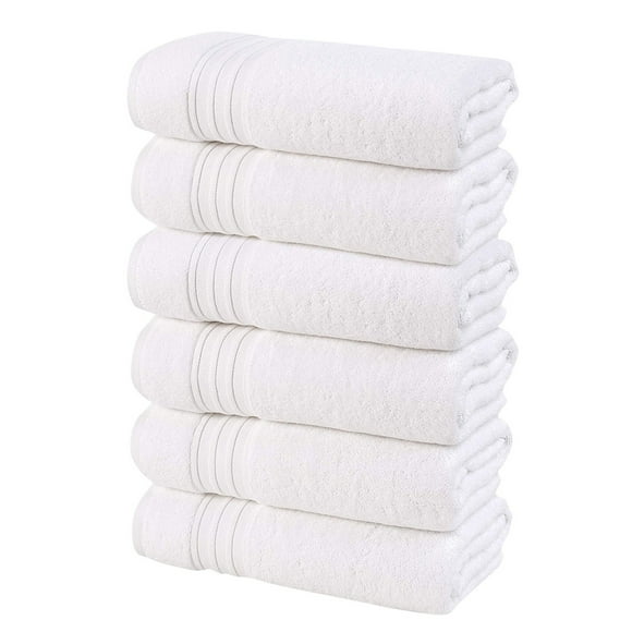 Riforla Quality 100% Cotton Towels Soft and Absorbent 6PC Towel White
