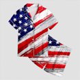 thumbnail image 5 of Kaprioy My First 4th of July Baby Girl Outfit Satin Pajama Sets Short Sleeve Button Down Sleepwear Silky Nightwear Loungewear 2 Piece PJS, 5 of 5