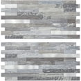 thumbnail image 1 of AULIGET Peel and Stick Backsplash, 2 Sheets Distressed Wood Look PVC Wall Tiles Stick on Backsplash, 1 of 7