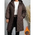 thumbnail image 3 of Luvrsol Women's Plus Size Hooded Long Puffer Coat Loose Padded Winter Jacket Casual Warm Outerwear, Coffee XL-5XL, 3 of 7