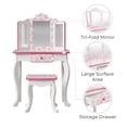 thumbnail image 5 of Fantasy Fields Kids Gisele Giraffe Print Makeup Vanity Set with Tri-Fold Mirror and Chair, Pink/White, 5 of 9