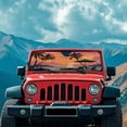 thumbnail image 3 of HUIACONG Beach Sunsets Windshield Sun Shade for 1997-2018 Jeep Wrangler TJ JK JKU, Sunshades Heat Shield, Aluminum Foil Triple Laminate Structure, Silver, 3 of 6
