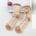 thumbnail image 2 of iOPQO Warm Fuzzy Socks for Women, Cute Socks, Gifts for Women, Thick Crew Socks, Slipper Socks for Women, A One Size, 2 of 6