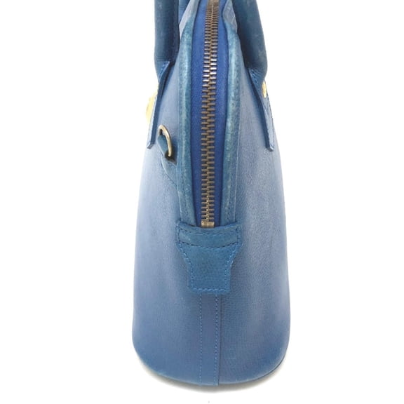 Pre-Owned MCM metal shoulder bag handbag leather ladies blue