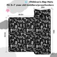 thumbnail image 5 of Moth and Skeleton Gothic Pattern Teens Toddler Nap Mat with Pillow, Sleeping Mat Bag for Preschool Daycare 50"x20", 5 of 6