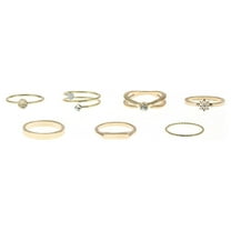 Time and Tru Delicate Gold-Tone Stacking Rings Set, 7-Pack